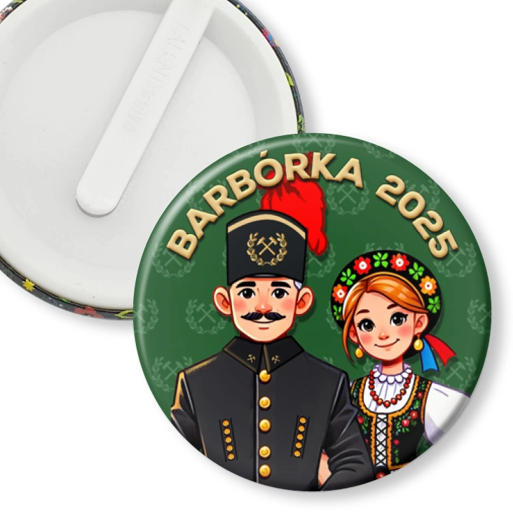 przypinka klips Barbórka górnik w mundurze górniczym