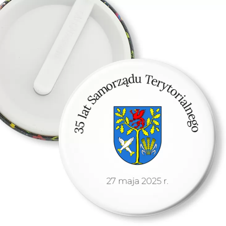 przypinka klips Białogard 35 lat Samorządu Terytorialnego