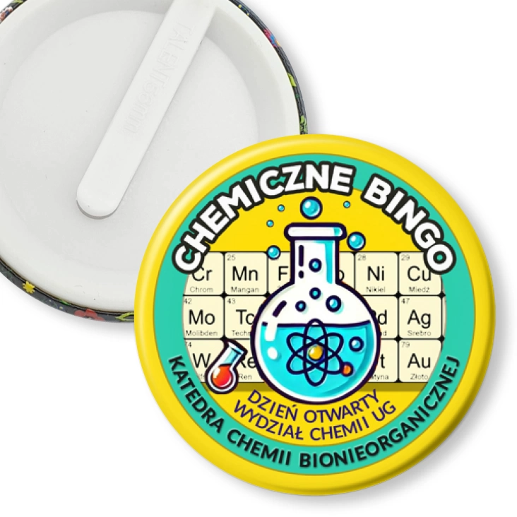 przypinka klips Chemiczne Bingo