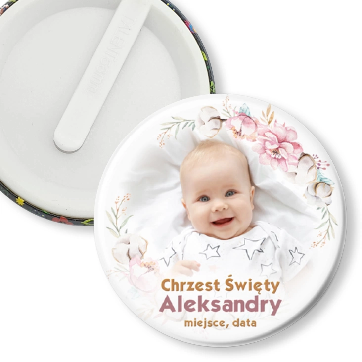 przypinka klips Chrzest Święty Imienny