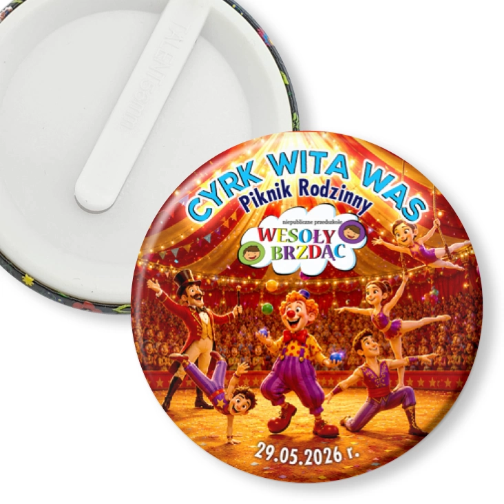 przypinka klips Cyrk Wita Was Wesoły Brzdąc