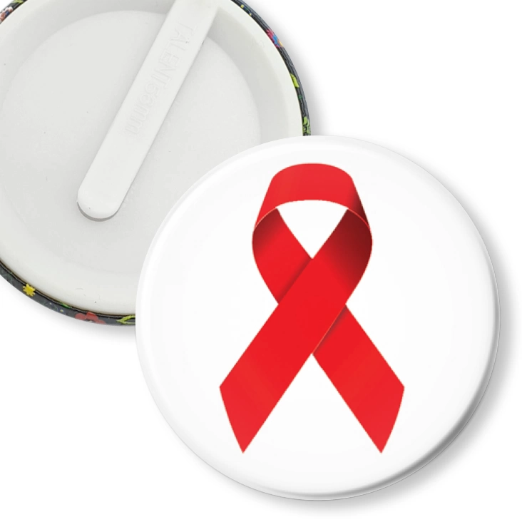 przypinka klips Czerwona wstążka symbol walki z AIDS