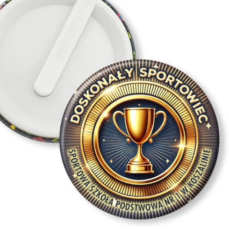 przypinka klips Doskonały sportowiec Sportowa SP nr 1 w Koszalinie