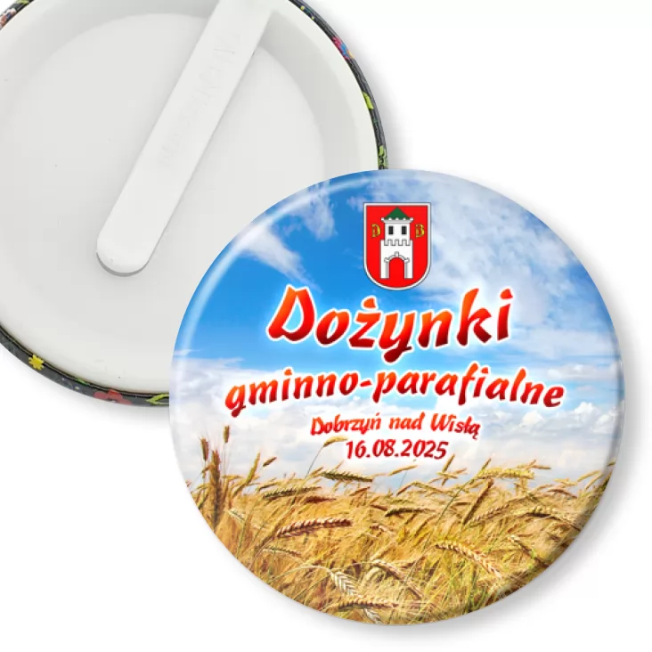 przypinka klips Dożynki gminno-parafialne 2025 Dobrzyń nad Wisłą