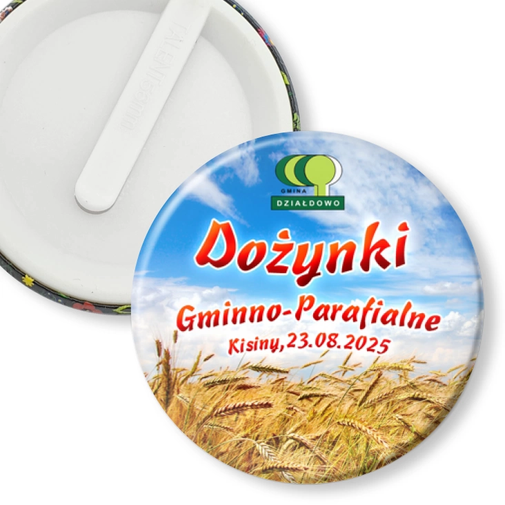 przypinka klips Dożynki Gminno-Parafialne Kisiny 2025