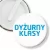 Przypinka klips Dyżurny klasy niebieski napis