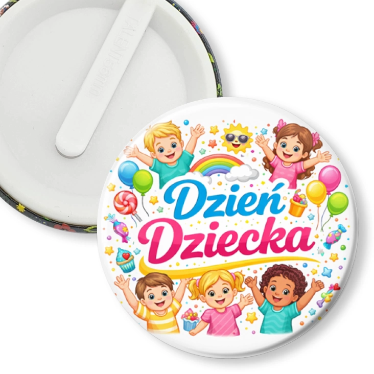 przypinka klips Dzień Dziecka baloniki i tęcza