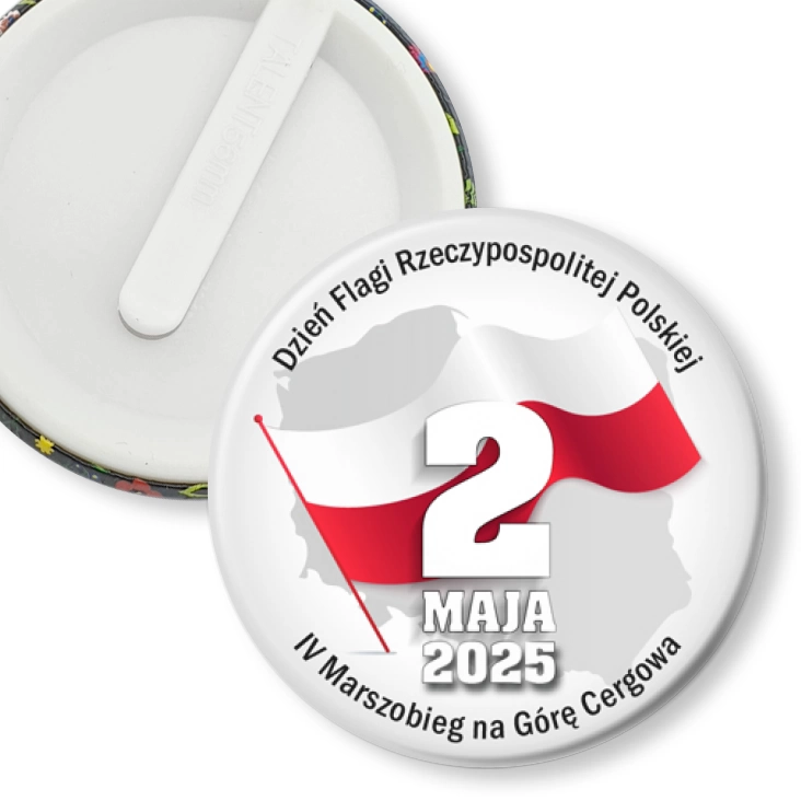 przypinka klips Dzień Flagi Marszobieg Cergowa