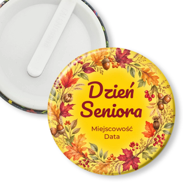 przypinka klips Dzień Seniora jesienny wieniec