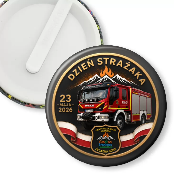 przypinka klips Dzień Strażaka dla OSP Żelazna Góra