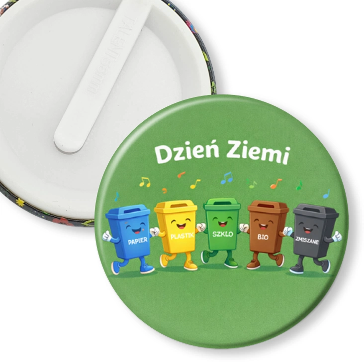 przypinka klips Dzień Ziemi - segregacja odpadów