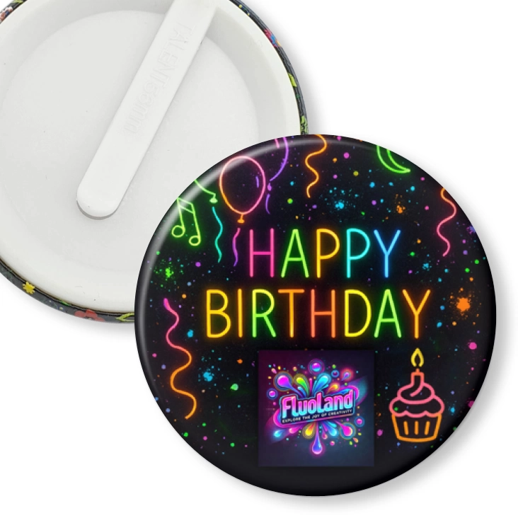przypinka klips Fluoland Happy Birthday