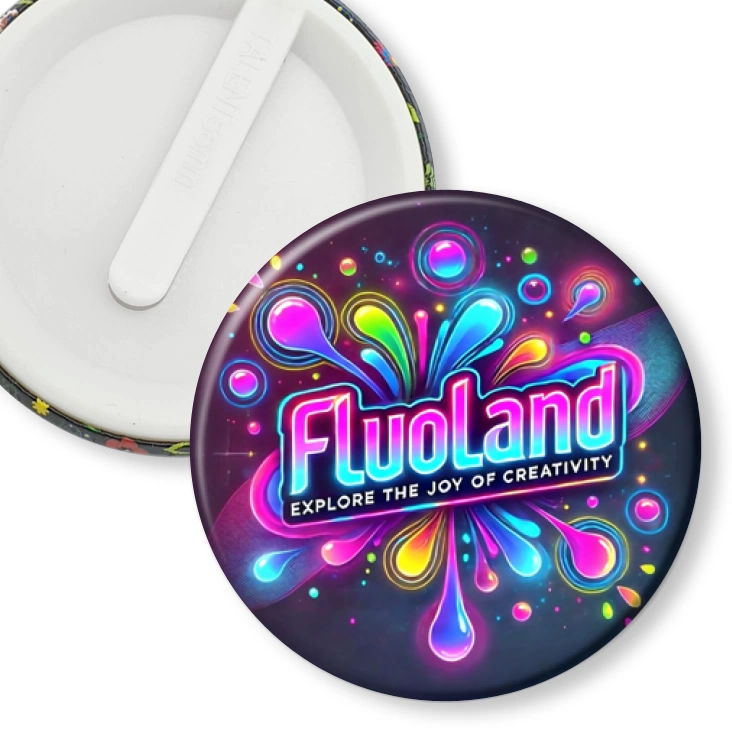 przypinka klips Fluoland logo