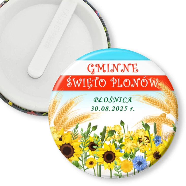 przypinka klips Gminne Święto Plonów Płośnica 2025