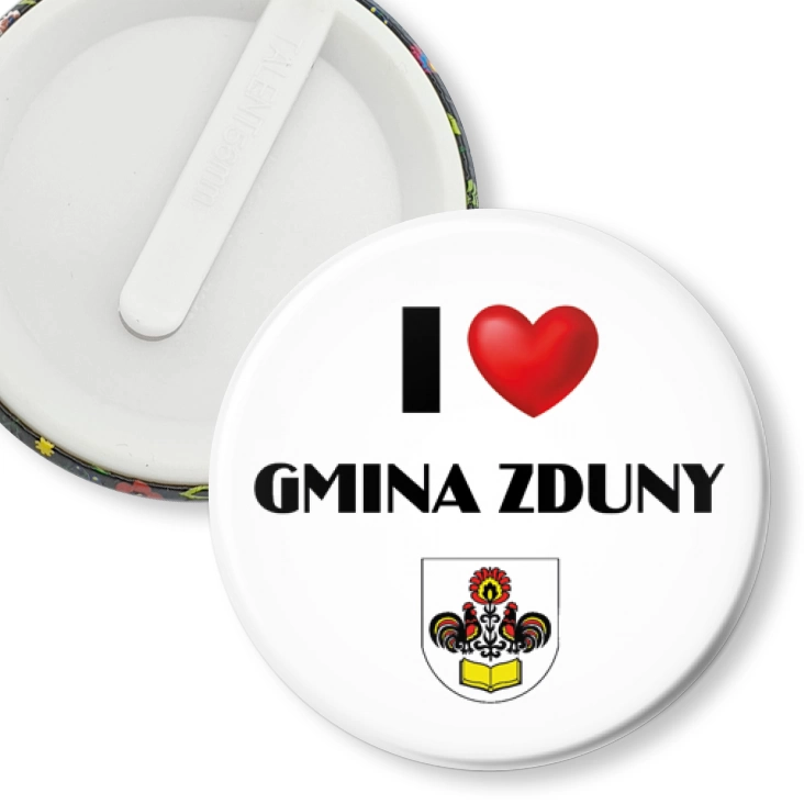 przypinka klips I love Gmina Zduny