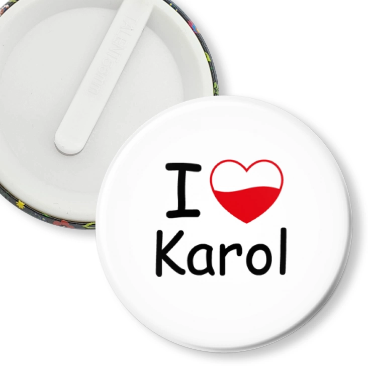 przypinka klips I love Karol