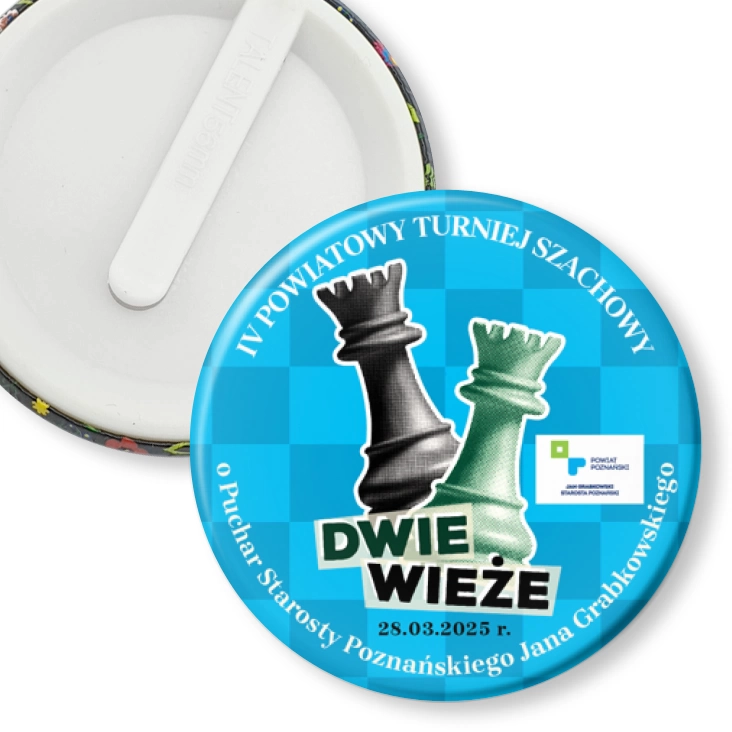 przypinka klips IV Turniej Szachowy Dwie Wieże ZSP Napachanie