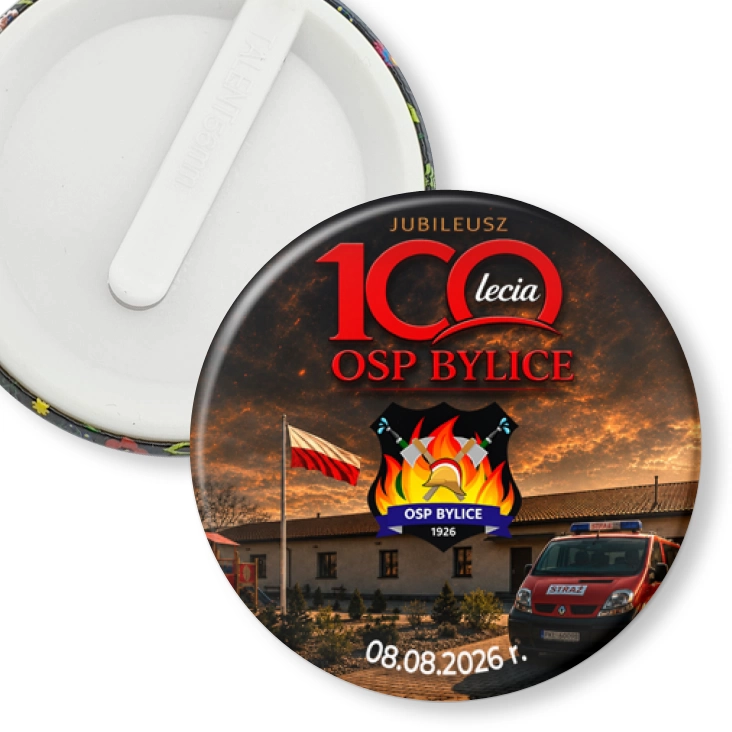 przypinka klips Jubileusz 100-lecia OSP Bylice