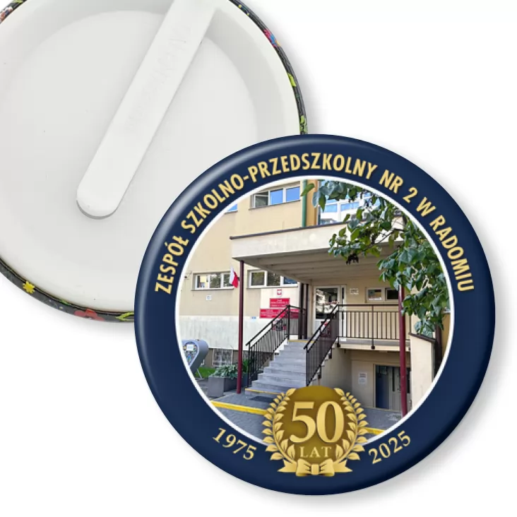 przypinka klips Jubileusz 50 lat ZSP nr 2 w Radomiu