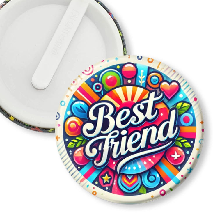 przypinka klips Kolorowy napis Best Friend