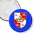 Przypinka klips Konfederacja Korony Polskiej sygnaturka na niebieskim tle