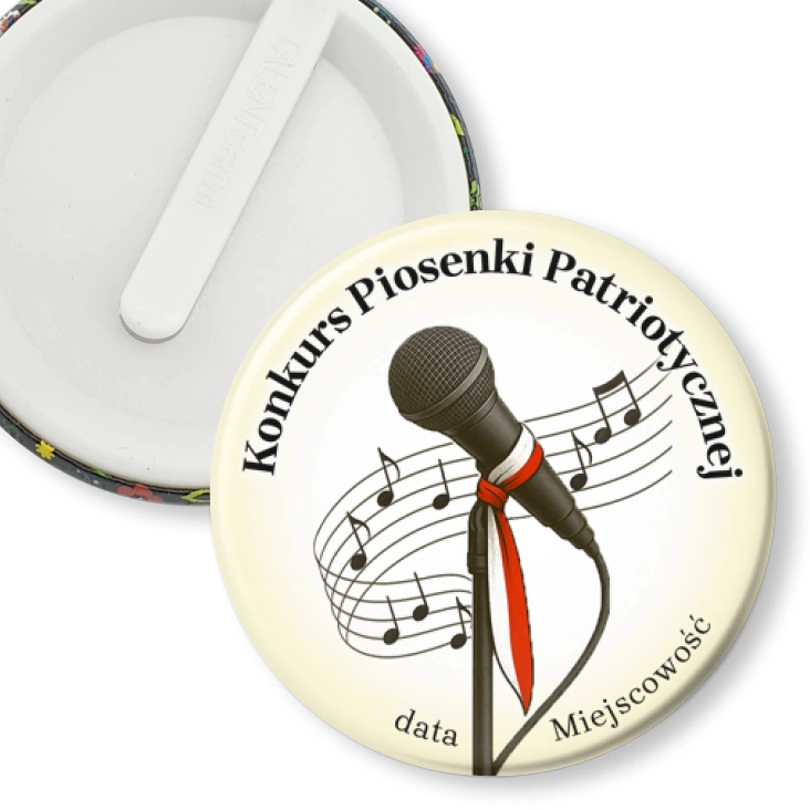 przypinka klips Konkurs piosenki patriotycznej mikrofon