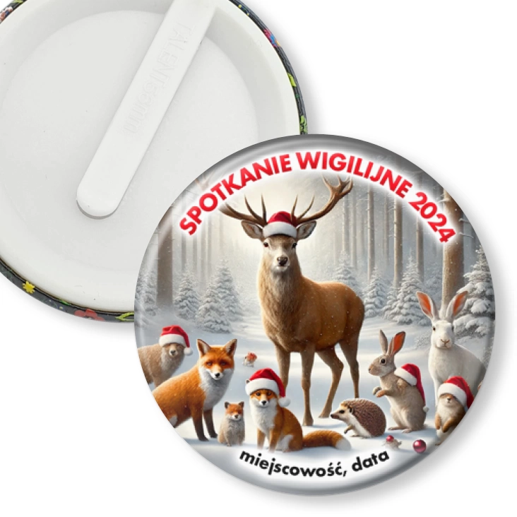 przypinka klips Leśne spotkanie wigilijne