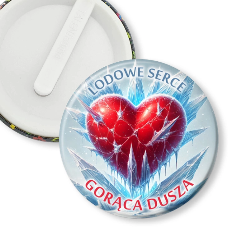 przypinka klips Lodowe serce gorąca dusza