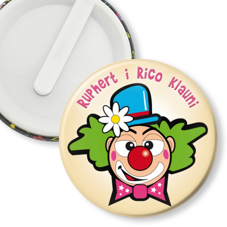 przypinka klips Ruphert i Rico Klauni