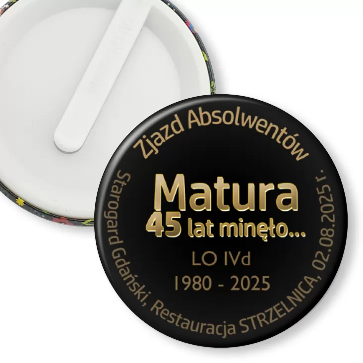 przypinka klips Matura 45 lat minęło