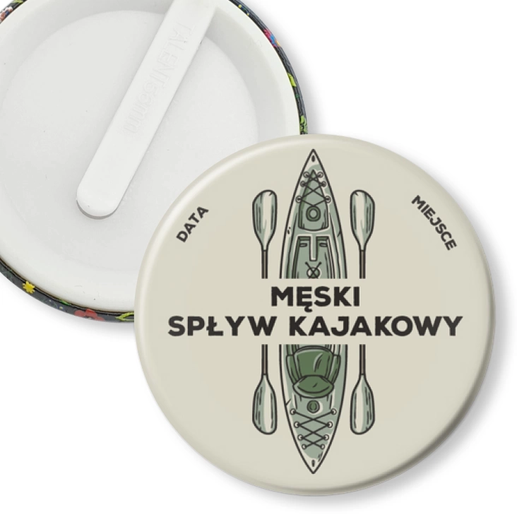 przypinka klips Męski wypad na spływ kajakowy