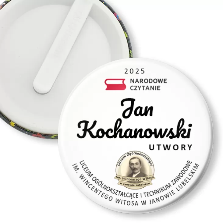 przypinka klips Narodowe Czytanie 2025 LO w Janowie Lubelskim