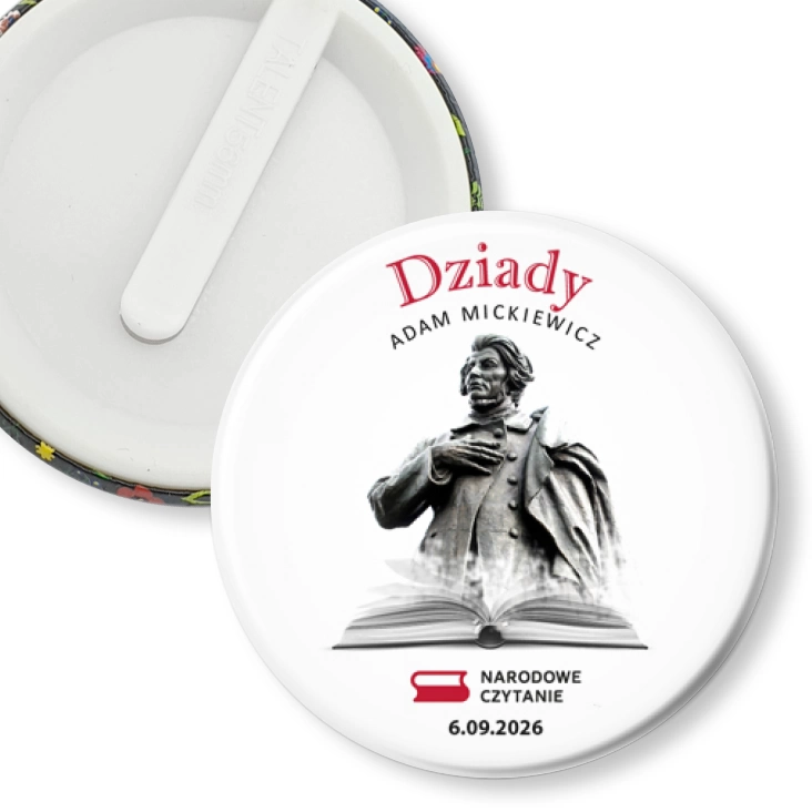 przypinka klips Narodowe Czytanie Dziady Adama Mickiewicza