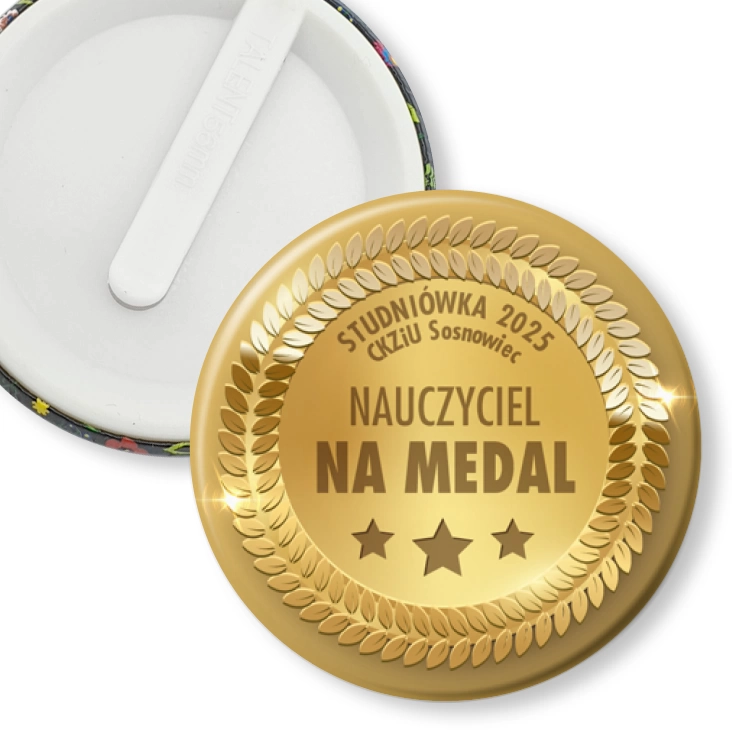 przypinka klips Nauczyciel na medal Studniówka CKZiU Sosnowiec