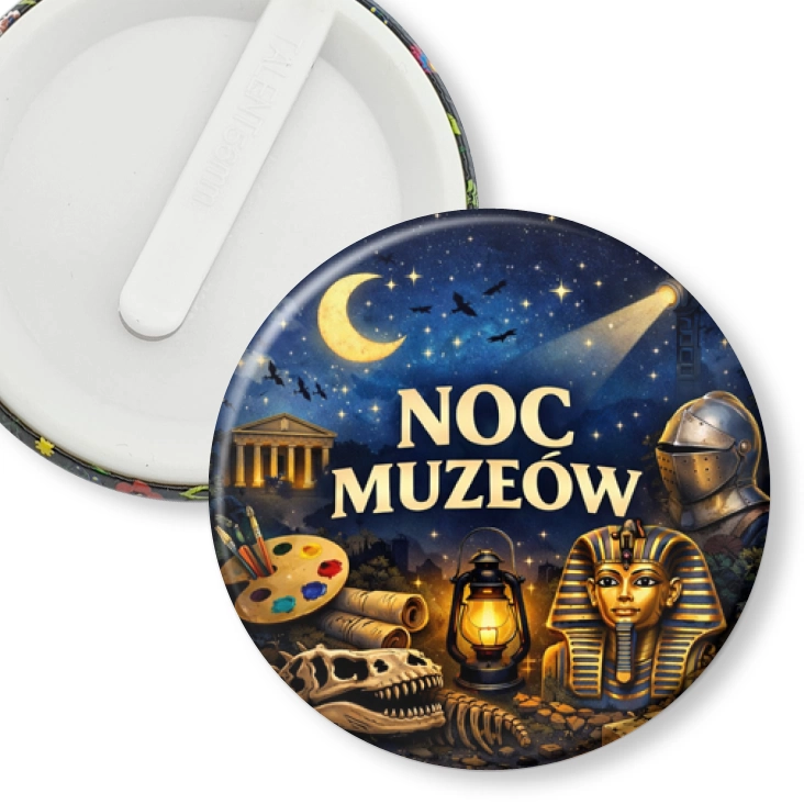 przypinka klips Noc Muzeów - Kleopatra i zbroja
