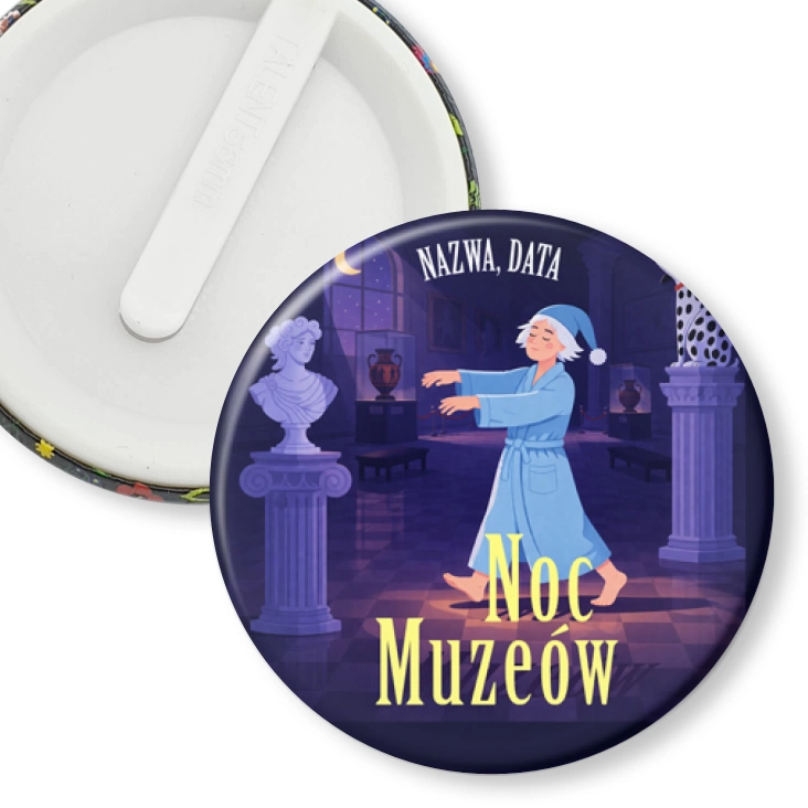 przypinka klips Noc muzeów Lunatyk w muzeum