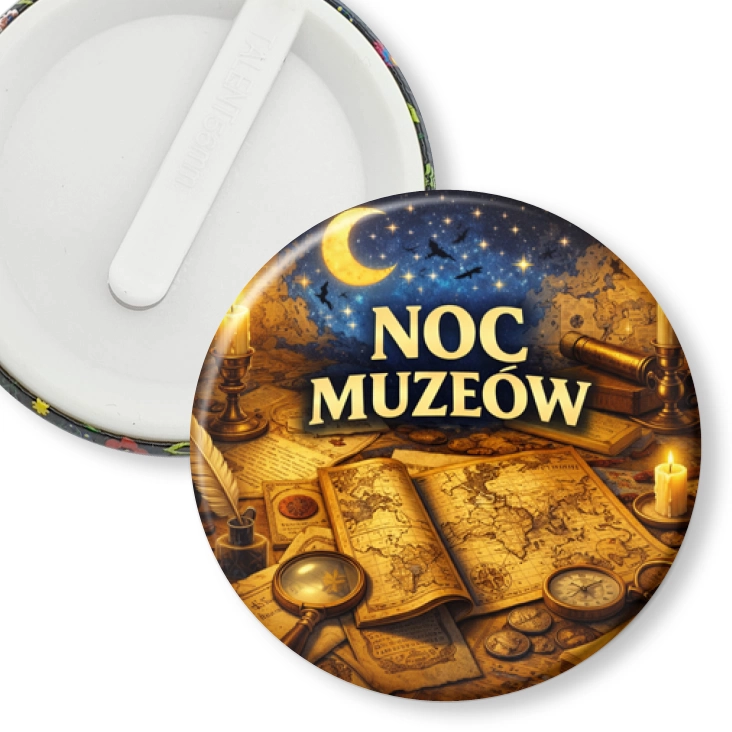 przypinka klips Noc Muzeów - mapy i dokumenty