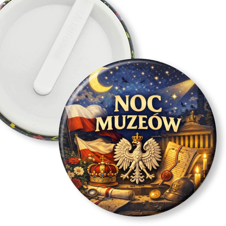 przypinka klips Noc Muzeów - symbole narodowe