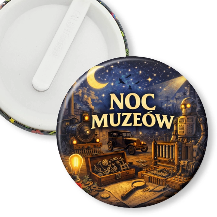 przypinka klips Noc Muzeów - technika i przemysł