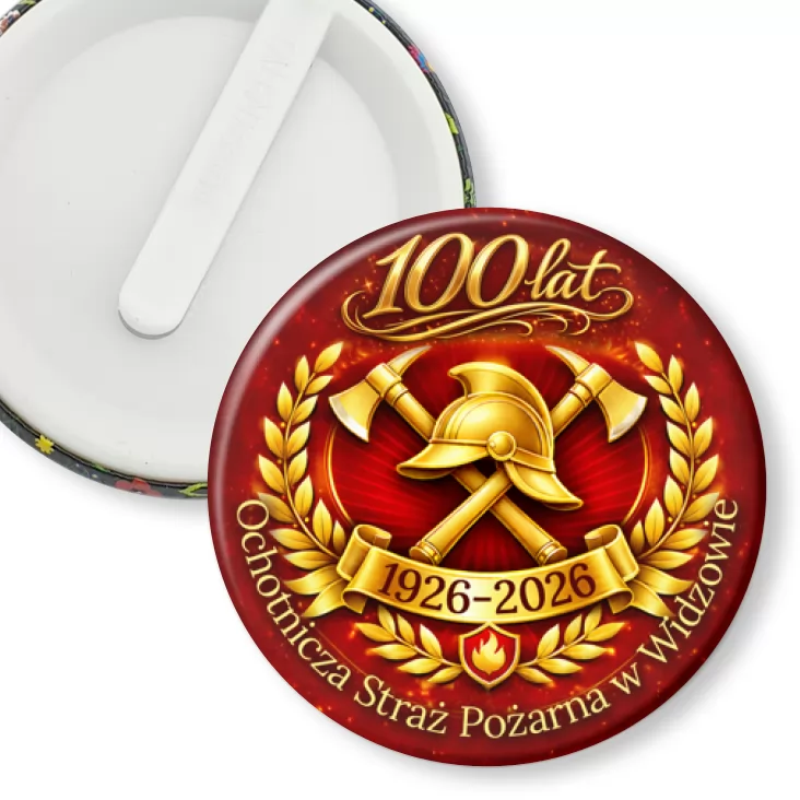 przypinka klips Ochotnicza Straż Pożarna w Widzowie 100 lat
