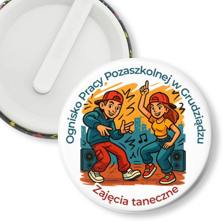 przypinka klips Ognisko Pracy Pozaszkolnej w Grudziądzu. Zajęcia taneczne