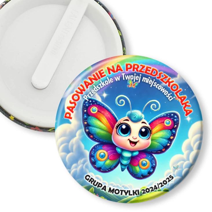 przypinka klips Pasowanie na przedszkolaka grupa Motylki
