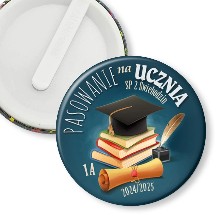 przypinka klips Pasowanie na Ucznia SP 2 Świebodzin