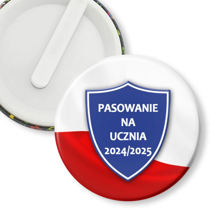 przypinka klips Pasowanie na ucznia Tarcza