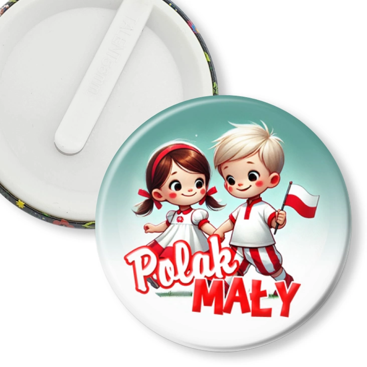 przypinka klips Polak Mały chłopiec i dziewczynka