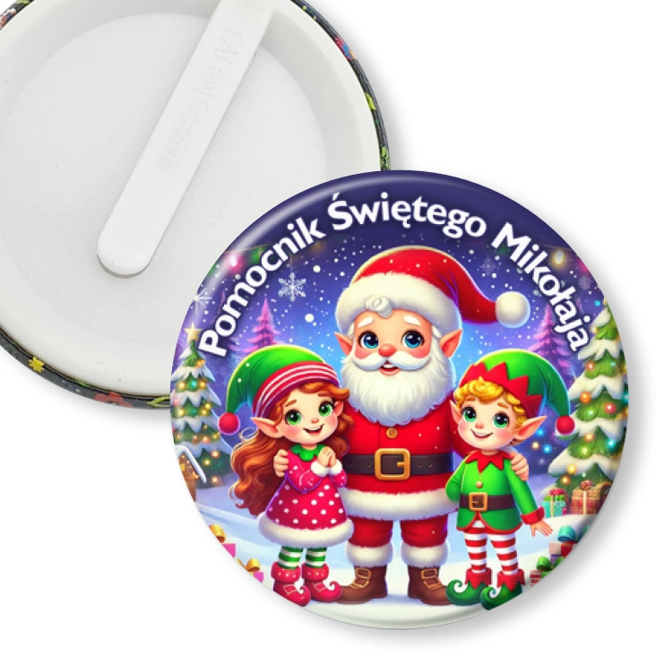 przypinka klips Pomocnik św. Mikołaja Dwójka elfów