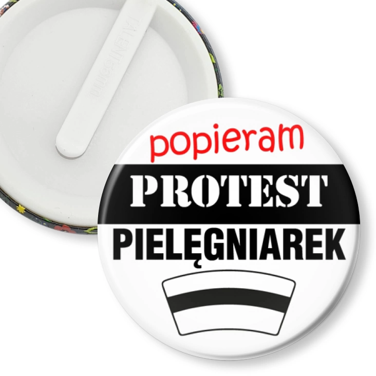 przypinka klips Popieram protest pielęgniarek