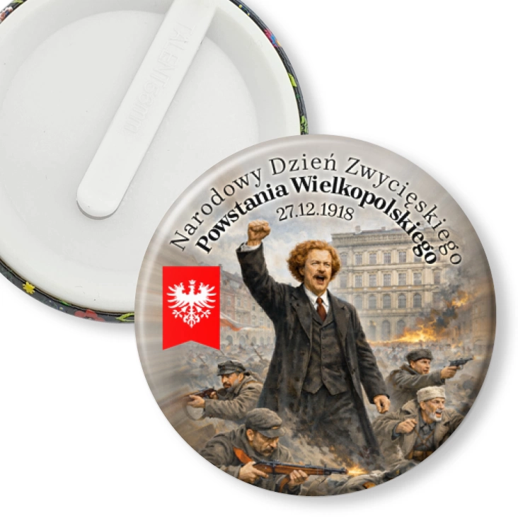 przypinka klips Powstanie Wielkopolskie Ignacy Jan Paderewski z powstańcami