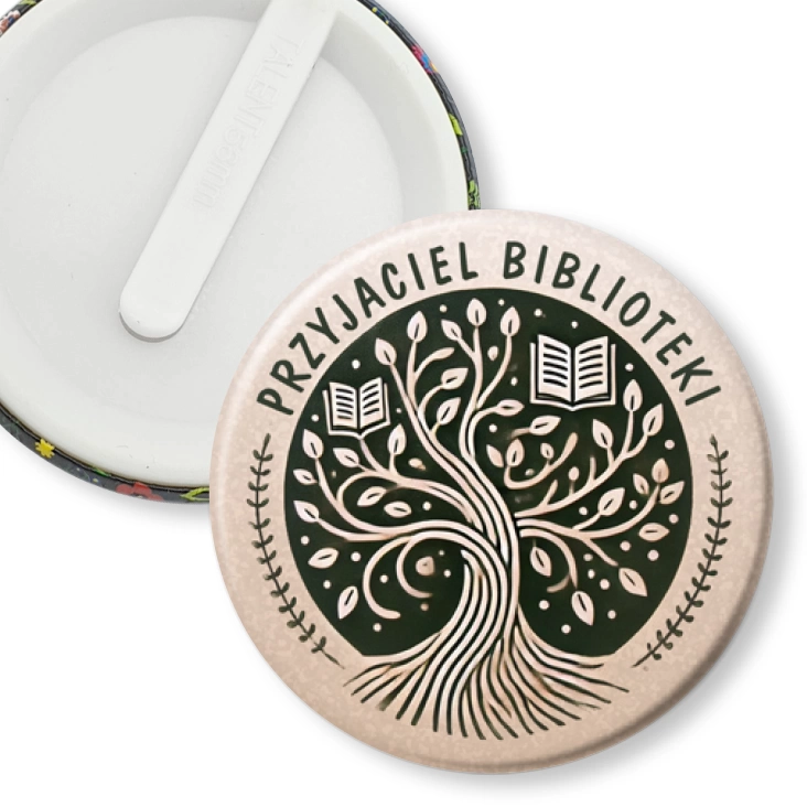 przypinka klips Przyjaciel Biblioteki drzewo wiedzy