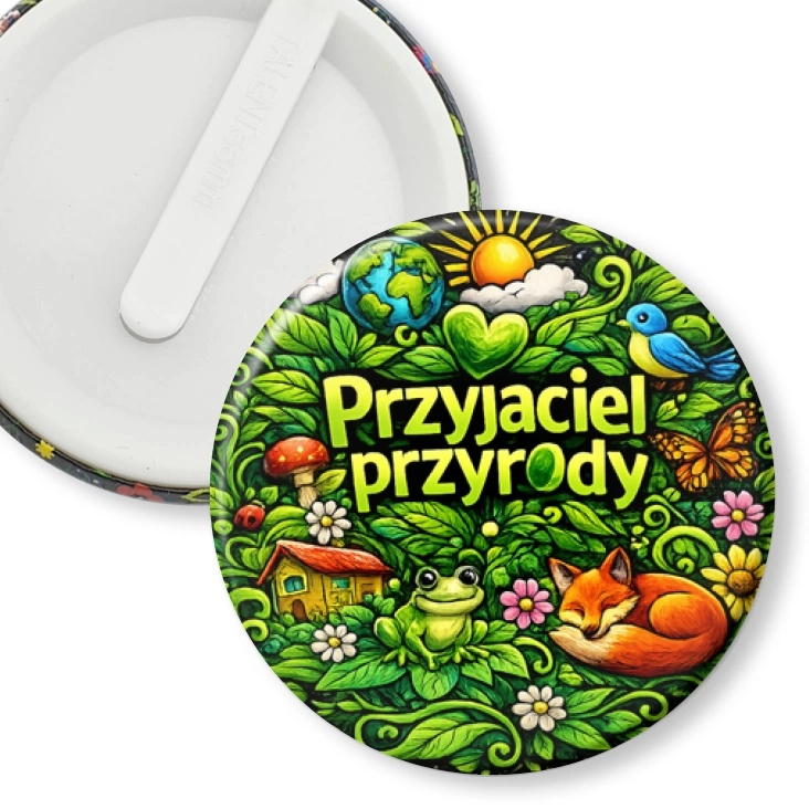 przypinka klips Przyjaciel przyrody na kolorowym tle